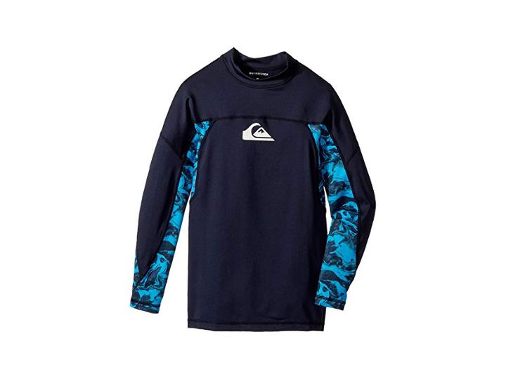 Quiksilver Kids Slash Long Sleeve Rashguard (big Kids) (navy Blazer) Boy's Swimwear