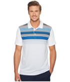 Puma Golf Go Time Road Map Polo (bright White/lapis Blue) Men's Short Sleeve Knit