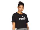Puma Ess+ Cropped Logo Tee (cotton Black) Women's T Shirt