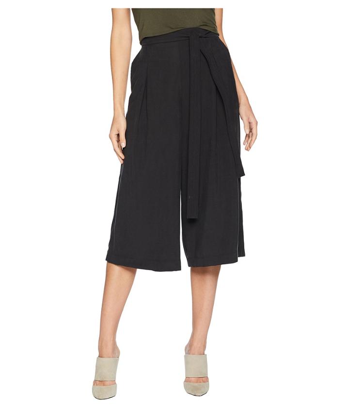 Bcbgmaxazria Self Belted Culotte Pants (black) Women's Casual Pants