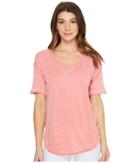 Jag Jeans Cafe Tee In Burnout Jersey (coral Reef) Women's T Shirt