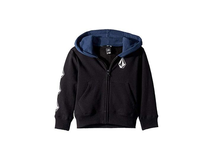 Volcom Kids Deadly Stone Zip (little Kids/big Kids) (black Combo) Boy's Long Sleeve Pullover