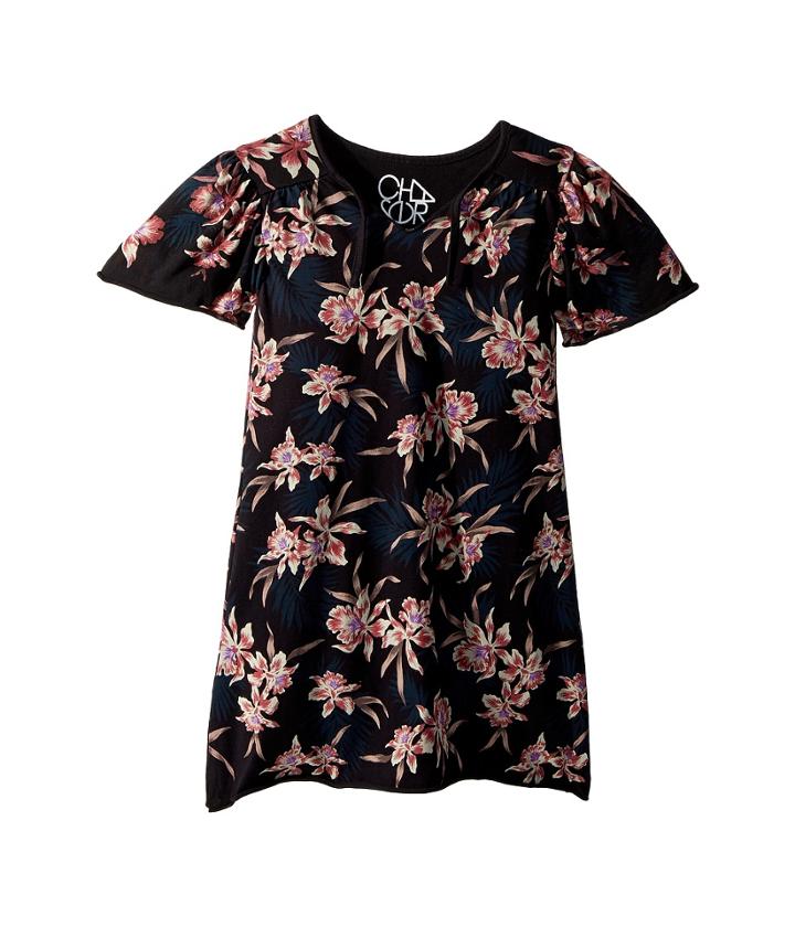 Chaser Kids Extra Soft Vintage Tropical Dress (little Kids/big Kids) (black) Girl's Dress