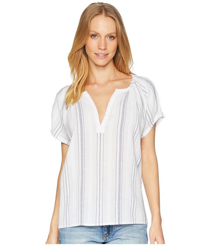 Ag Adriano Goldschmied Ariel Blouse (white/navy) Women's Blouse