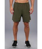 Nike 7 Distance Short (cargo Khaki/atomic Mango/kumquat/reflective Silver) Men's Shorts