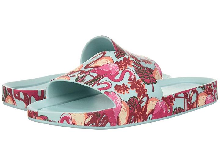 Mini Melissa Mel Beach Slide 3db (little Kid/big Kid) (green/pink) Girl's Shoes