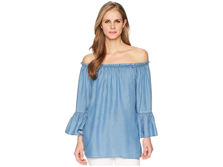 Karen Kane Convertible Off The Shoulder Top (chambray) Women's Clothing