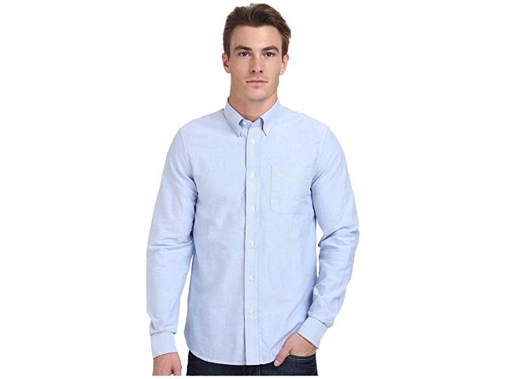 Fred Perry Classic Oxford Shirt (light Smoke Oxford) Men's Clothing