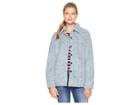 Dylan By True Grit Soft Shearling Tipped Pile Shirt Jacket (chambray) Women's Coat