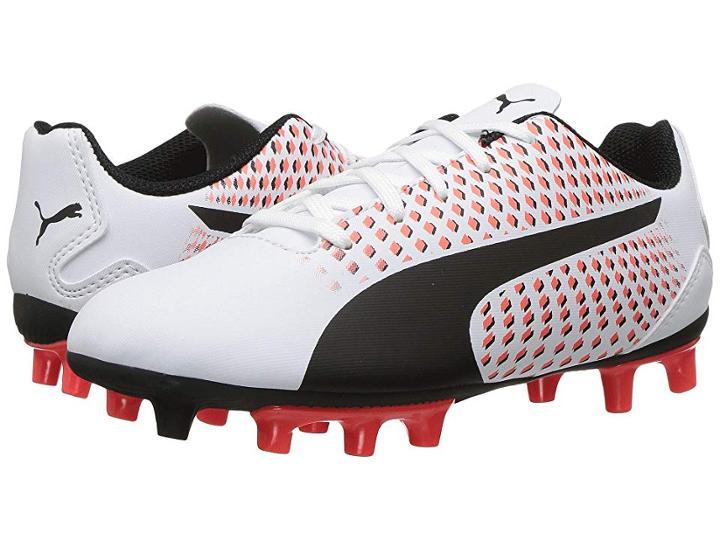 Puma Kids Adreno Iii Fg (little Kid/big Kid) (puma White/puma Black/fiery Coal) Kids Shoes