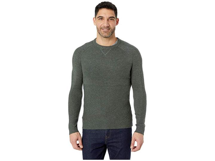 Smartwool Ripple Ridge Crew Sweater (scarab Heather/medium Gray Heather) Men's Sweater