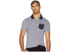 Scotch & Soda Polo In Two-tone Pique Quality W/ Contrast Chest Pocket (night Melange) Men's T Shirt
