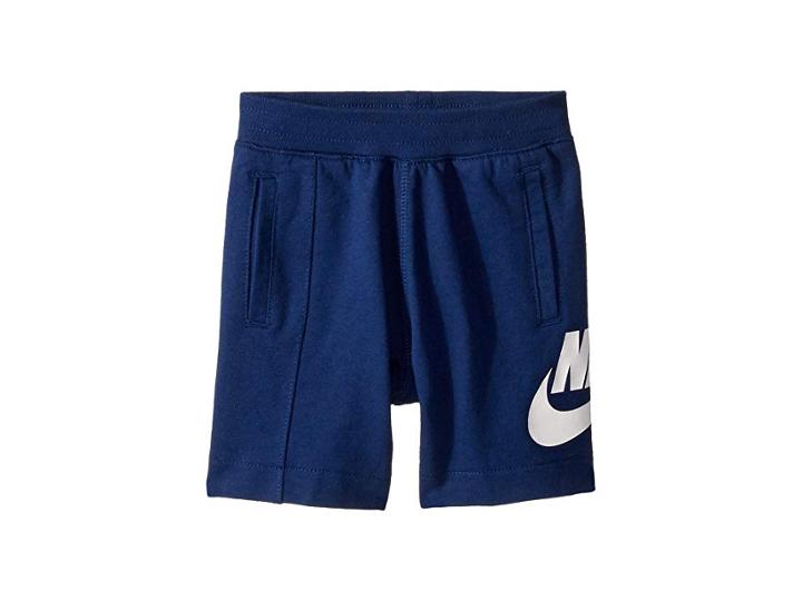 Nike Kids French Terry Alumni Shorts (toddler) (blue Void) Boy's Shorts