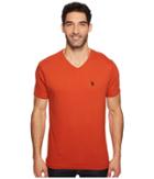 U.s. Polo Assn. V-neck Short Sleeve T-shirt (mineral Orange) Men's Short Sleeve Pullover