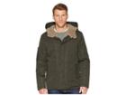 Kenneth Cole New York Softshell Faux Shearling With Hood (olive) Men's Clothing