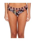 Becca By Rebecca Virtue Reversible Floral Cottage Hipster Pant Bottoms (plum) Women's Swimwear