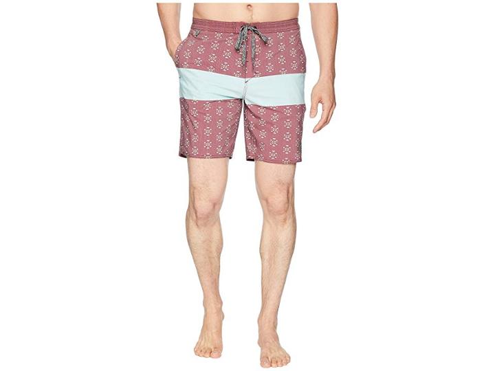 Roark Chiller Blue Stripe Boardshorts (wine) Men's Swimwear