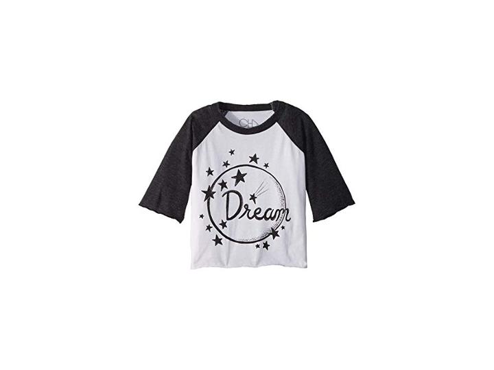 Chaser Kids Extra Soft Jersey Dream Raglan Tee (toddler/little Kids) (white/black) Girl's T Shirt
