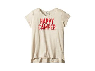 People's Project La Kids Happy Camper Tee (big Kids) (oatmeal) Girl's T Shirt