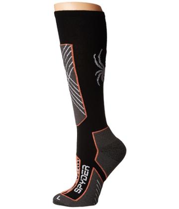 Spyder Sport Merino Socks (black/coral/white) Women's Crew Cut Socks Shoes