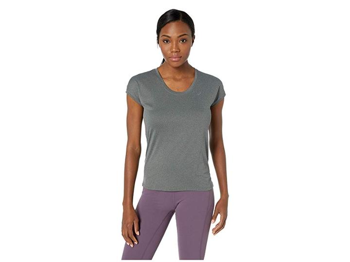 Asics Cap Sleeve Top (grey Heather) Women's Clothing