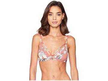Roxy Printed Softly Love Mod Reversible Fixed Top (withered Rose Lily House) Women's Swimwear