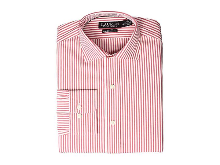 Lauren Ralph Lauren Non-iron Slim Fit Stretch Poplin Holiday Dress Shirt (red) Men's Long Sleeve Button Up