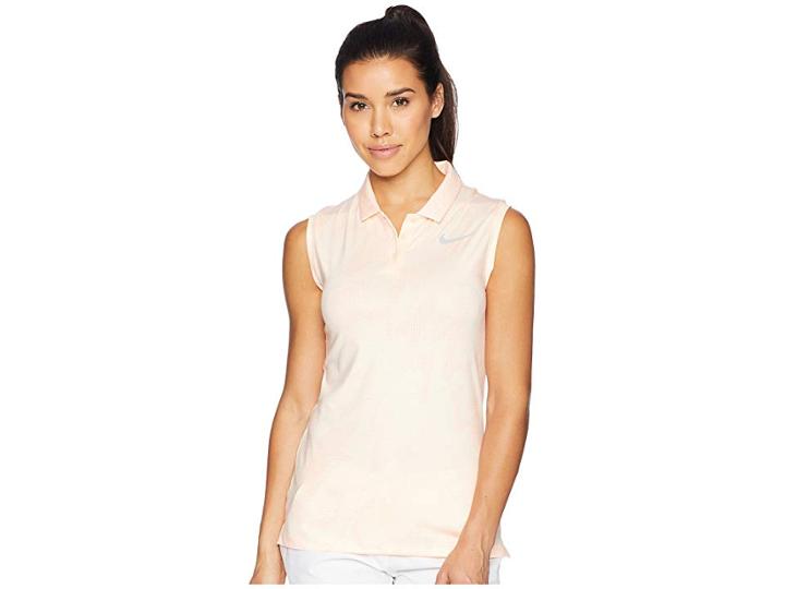 Nike Golf Dry Polo Sleeve Sub Print (crimson Tint/flat Silver) Women's Clothing