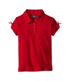 Nautica Kids Short Sleeve Polo With Bow At Sleeve (little Kids) (red) Girl's Short Sleeve Pullover