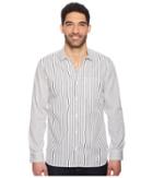 Calvin Klein Engineered Stripe Button Down Shirt (white) Men's Clothing