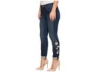 Nydj Petite Petite Alina Rolled Cuff Ankle W/ Embroidery In Clean Bezel (clean Bezel) Women's Jeans