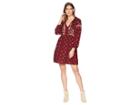 Lucky Brand Border Print Dress (red Multi) Women's Dress