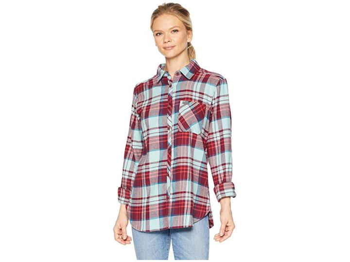 Columbia Simply Puttm Ii Flannel Shirt (rich Wine Plaid) Women's Long Sleeve Button Up