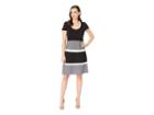 Anne Klein Color Block Fit Flare Sweater Dress (anne Black/degas Grey Combo) Women's Dress