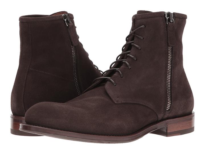 Aquatalia Victor (dark Brown Suede) Men's Zip Boots