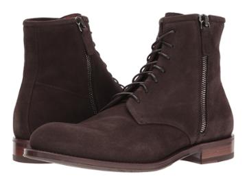 Aquatalia Victor (dark Brown Suede) Men's Zip Boots