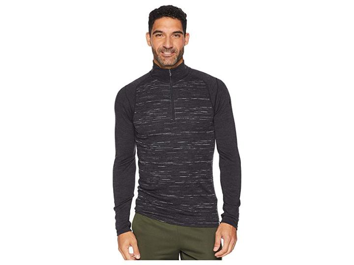 Smartwool Nts Mid 250 Pattern Zip T (charcoal/black) Men's Long Sleeve Pullover