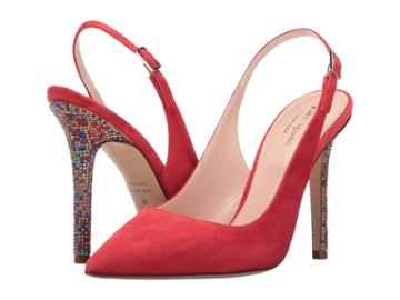 Kate Spade New York Lillian (poppy Red Kid Suede/multicolor Stone) Women's Shoes