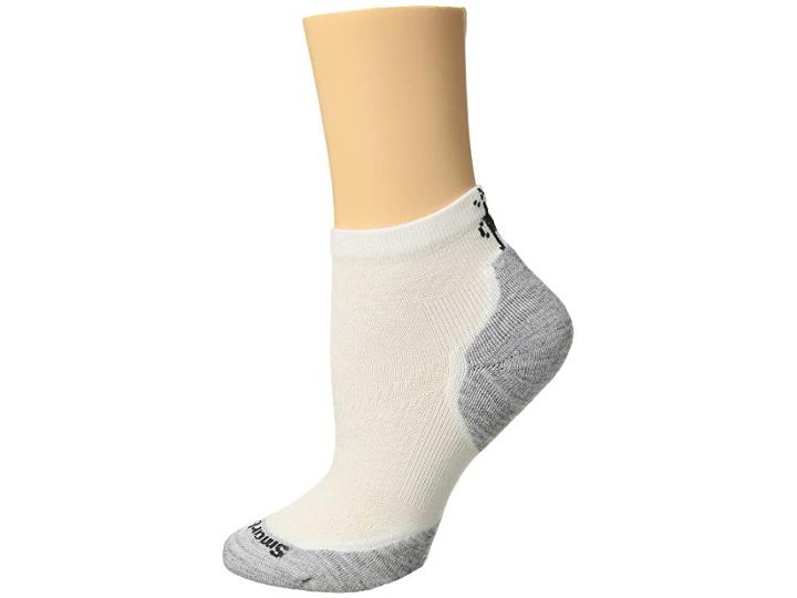 Smartwool Phd(r) Run Light Elite Low Cut (white/light Gray) Women's Low Cut Socks Shoes