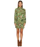 Boutique Moschino Crepe Shift Dress (green Floral) Women's Dress
