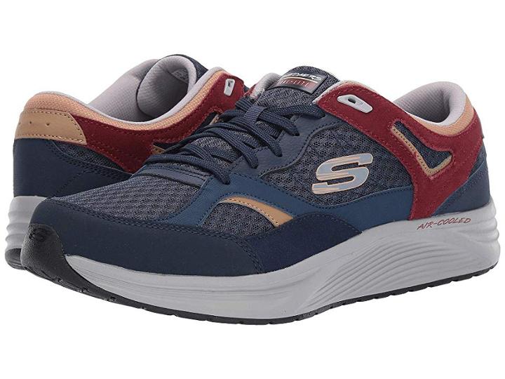 Skechers Skyline Alphaborne (navy/red) Men's Lace Up Casual Shoes