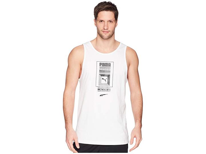 Puma Logo Tower Tank Top (puma White) Men's Sleeveless