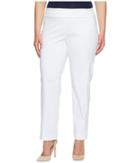 Krazy Larry Plus Size Pull-on Ankle Pants (white) Women's Dress Pants