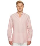 Perry Ellis Long-sleeve Solid Linen Cotton Popover Shirt (himalayan Pink) Men's Clothing