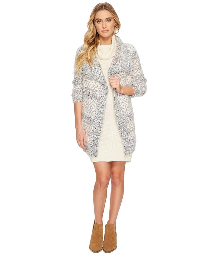 Bb Dakota Maureen Eyelash Cardigan (ivory) Women's Sweater