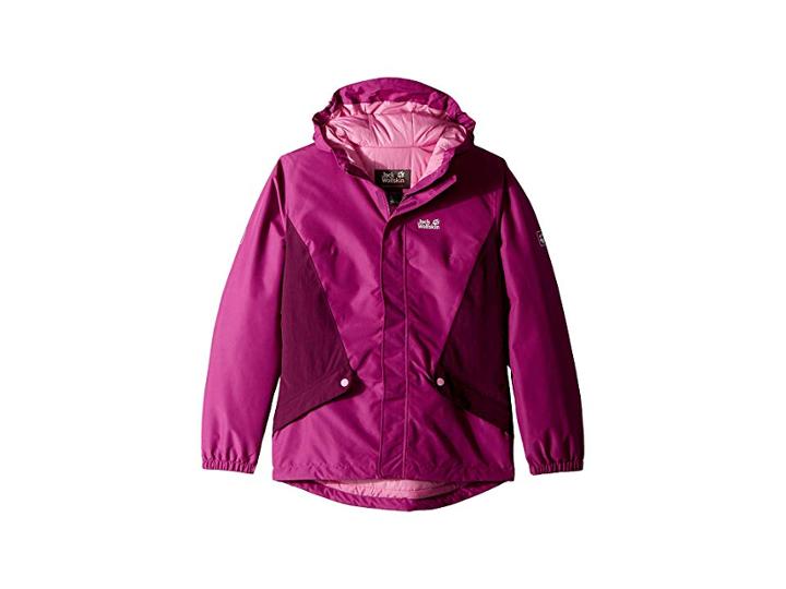 Jack Wolfskin Kids Kajak Falls Jacket (infant/toddler/little Kids/big Kids) (dark Peony) Girl's Coat