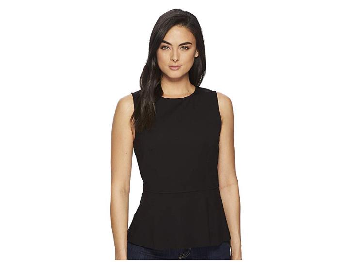 Three Dots Ponte Sleeveless Top (black) Women's Sleeveless