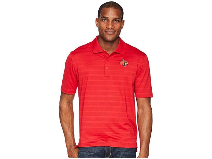 Champion College Louisville Cardinals Textured Solid Polo (scarlet) Men's Short Sleeve Pullover