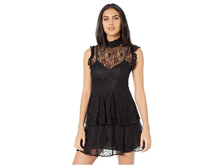 Bcbgeneration Frill Sleeve Bow Tie Dress (black) Women's Dress