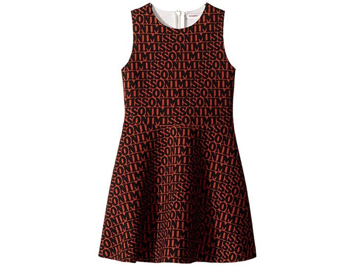 Missoni Kids Printed Neoprene Logo Dress (toddler/little Kids) (brown/black) Girl's Dress
